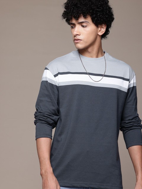 The Roadster Lifestyle Co Striped Relaxed Fit T-shirt