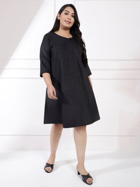 Amydus Plus Size V-Neck A-Line Party Dress - Image 3