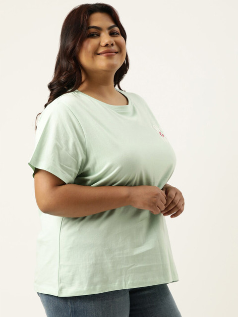 MARCA Bold Plus Size Typography Printed Round Neck Bio Finish Cotton Regular T-shirt - Image 3