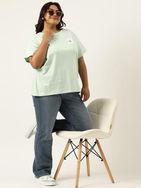 MARCA Bold Plus Size Typography Printed Round Neck Bio Finish Cotton Regular T-shirt - Image 7