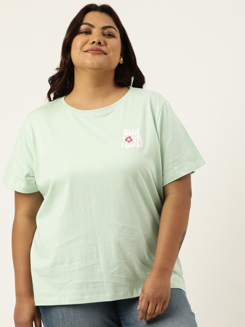 MARCA Bold Plus Size Typography Printed Round Neck Bio Finish Cotton Regular T-shirt