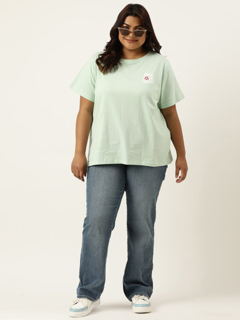 MARCA Bold Plus Size Typography Printed Round Neck Bio Finish Cotton Regular T-shirt - Image 6