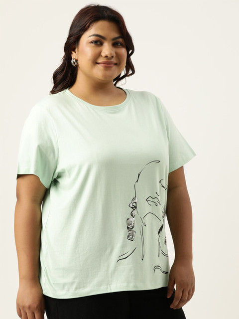 MARCA Bold Plus Size Graphic Printed Round Neck Bio Finish Cotton Regular T-shirt - Image 3