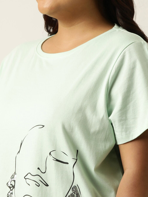 MARCA Bold Plus Size Graphic Printed Round Neck Bio Finish Cotton Regular T-shirt - Image 2