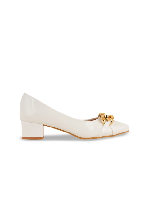 Mast & Harbour Embellished Pointed Toe Block Heeled Pumps - Image 4