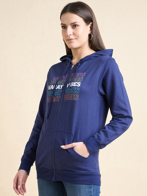 ETC Navy Blue Printed Hooded Sweatshirt - Image 3