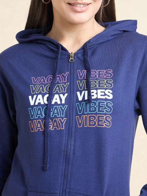 ETC Navy Blue Printed Hooded Sweatshirt - Image 2