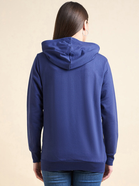 ETC Navy Blue Printed Hooded Sweatshirt - Image 4