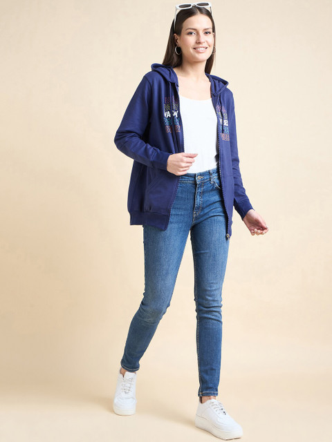 ETC Navy Blue Printed Hooded Sweatshirt - Image 5