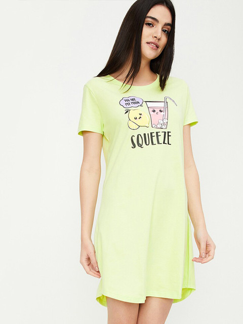 max Typography Printed Pure Cotton T-shirt Nightdress - Image 3