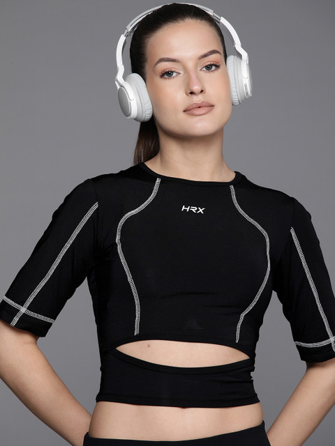 HRX by Hrithik Roshan Lifestyle Fitted Cut Out Crop Top