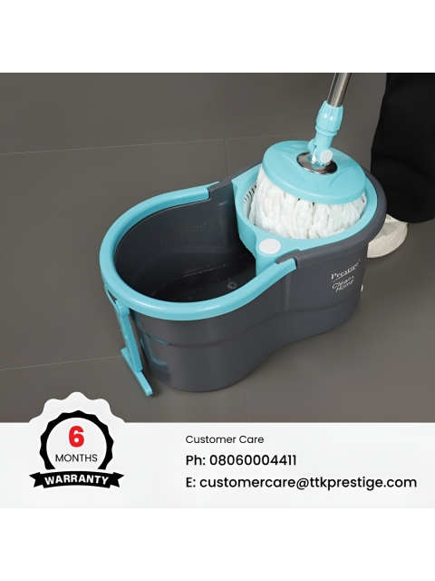 Prestige CleanHome Alpha Blue & Grey Cotton Mop Set With 2 Microfiber Mop Heads - Image 6