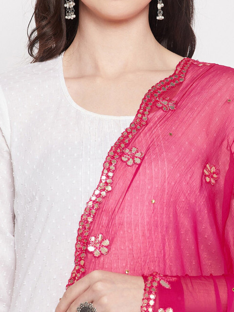 Clora Creation Embroidered Dupatta with Gotta Patti - Image 2