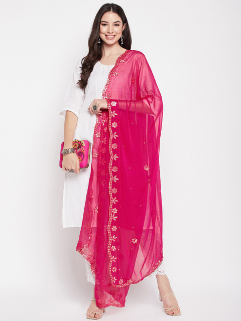 Clora Creation Embroidered Dupatta with Gotta Patti - Image 5