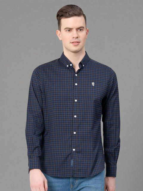 Red Tape Checked Button-Down Collar Casual Shirt