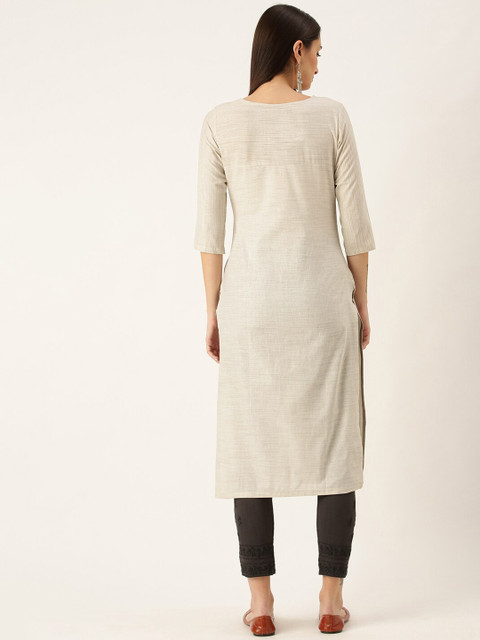 KALINI Round Neck Regular Straight Kurta - Image 4