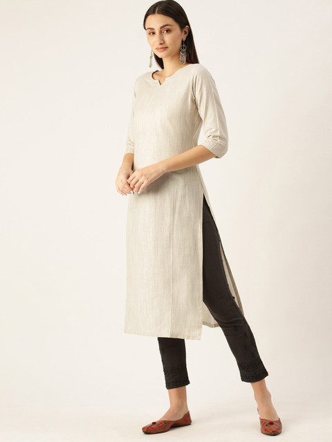 KALINI Round Neck Regular Straight Kurta - Image 3