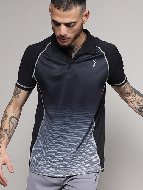 Campus Sutra Men Printed Polo Collar Pockets T-shirt