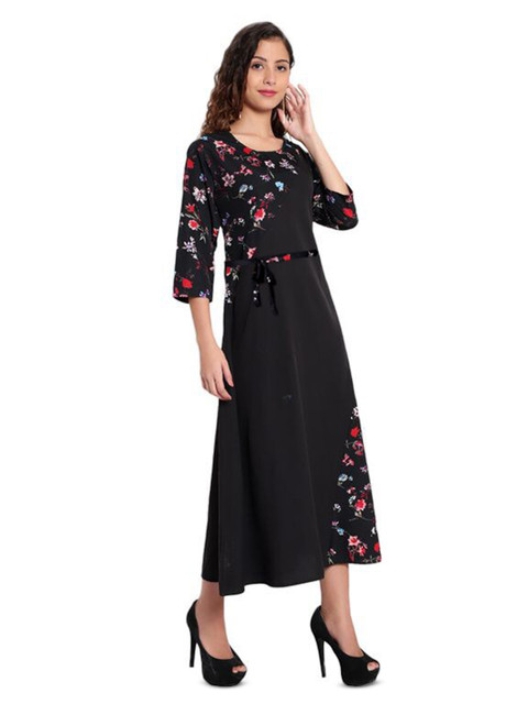 Indietoga Floral Printed Crepe Maxi Dress - Image 3