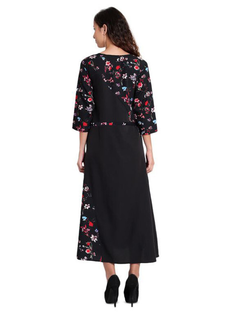 Indietoga Floral Printed Crepe Maxi Dress - Image 5