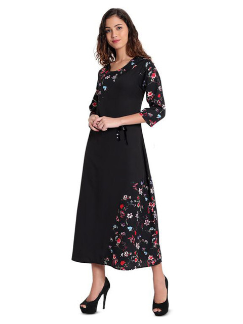 Indietoga Floral Printed Crepe Maxi Dress - Image 4