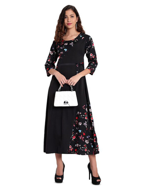 Indietoga Floral Printed Crepe Maxi Dress - Image 6