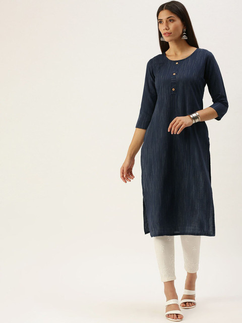 KALINI Women Striped Round Neck Kurta