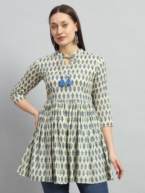 Gujari Ethnic Motifs Printed Cotton Empire Top