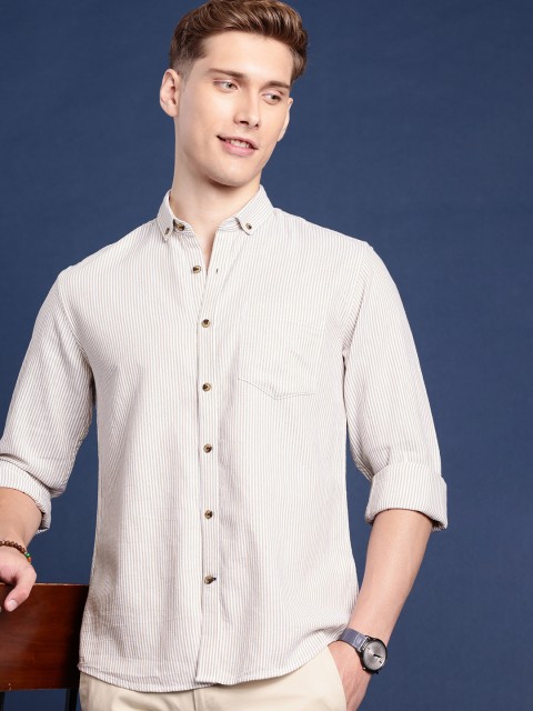 Mast & Harbour Men Standard Striped Casual Shirt