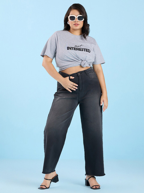 Big Hello - The Plus Life Typography Printed Round Neck Cotton T-shirt - Image 5