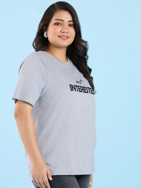 Big Hello - The Plus Life Typography Printed Round Neck Cotton T-shirt - Image 3