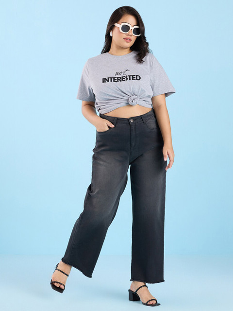 Big Hello - The Plus Life Typography Printed Round Neck Cotton T-shirt - Image 6