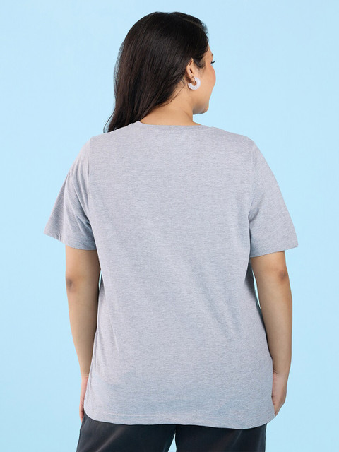 Big Hello - The Plus Life Typography Printed Round Neck Cotton T-shirt - Image 4