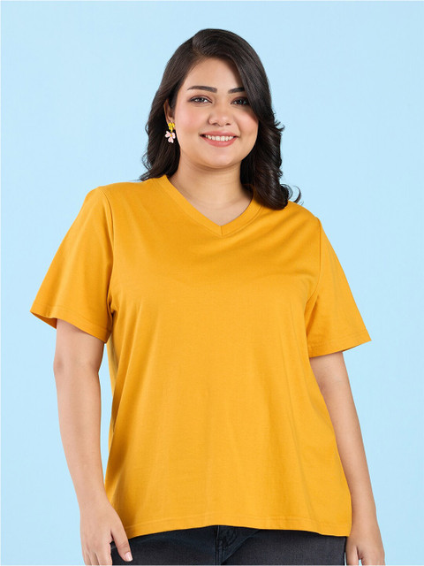 Big Hello - The Plus Life V-Neck Cotton T-shirt