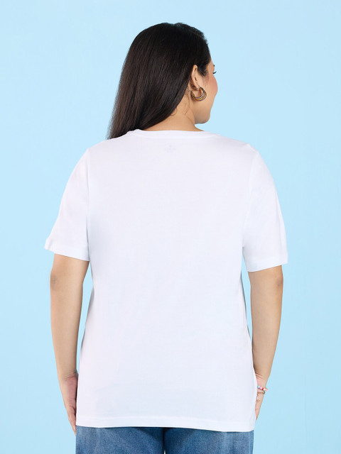 Big Hello - The Plus Life Typography Printed Cotton T-shirt - Image 4