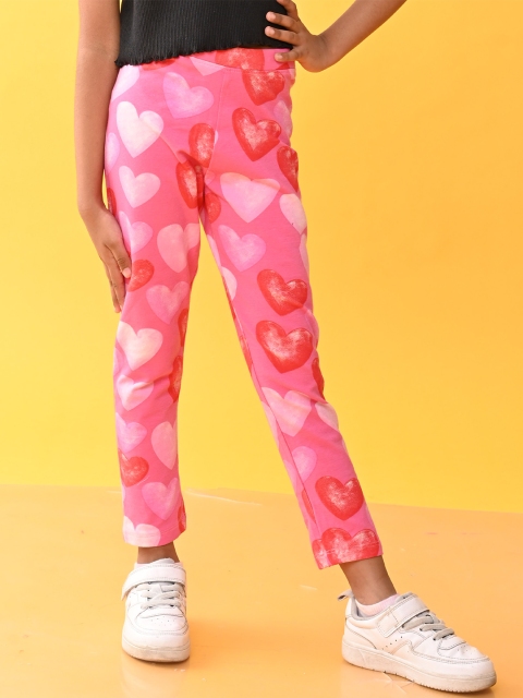 Anthrilo Girls Printed Cotton Ankle-Length Leggings