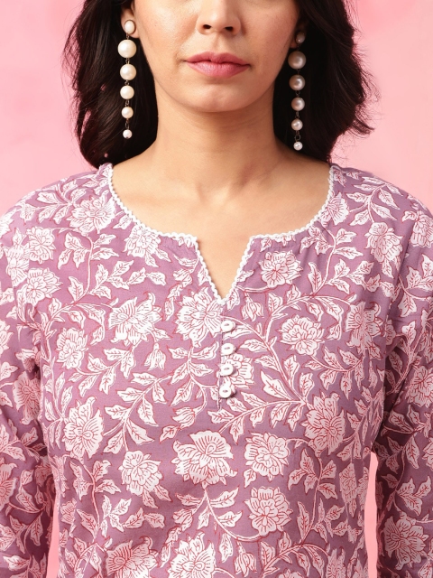 Anouk Ethnic Motifs Printed Pure Cotton Straight Kurti - Image 2