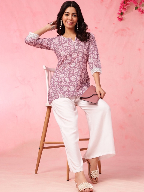 Anouk Ethnic Motifs Printed Pure Cotton Straight Kurti - Image 5