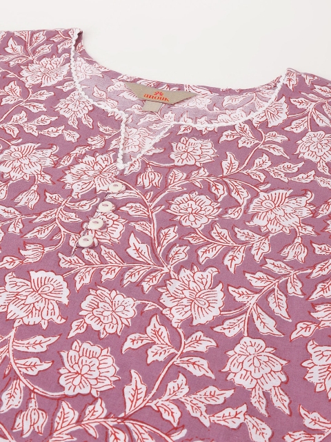 Anouk Ethnic Motifs Printed Pure Cotton Straight Kurti - Image 7