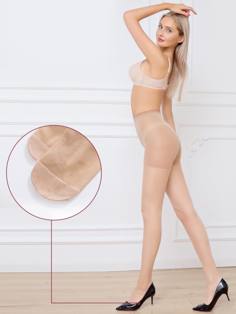VAGHBHATT Thigh-High Transparent Sheered Stockings - Image 2