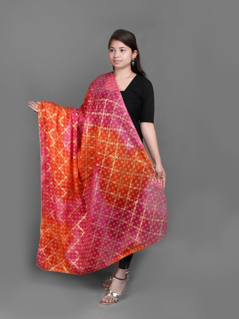 Apratim Checked Printed Zari Dupatta - Image 3