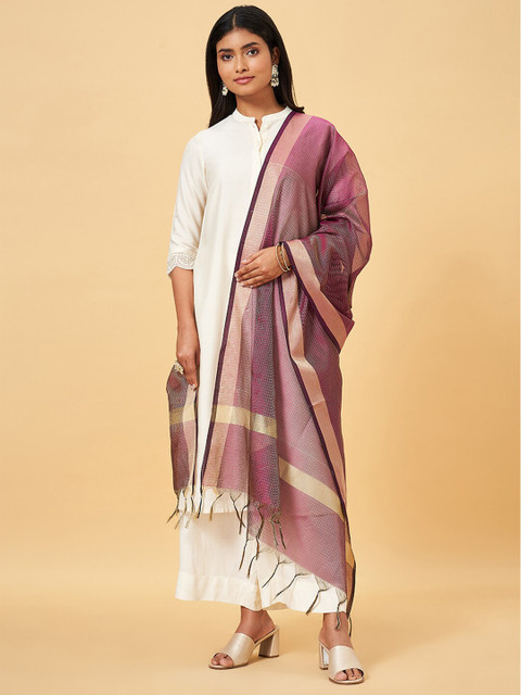 RANGMANCH BY PANTALOONS Checked Woven Design Dupatta