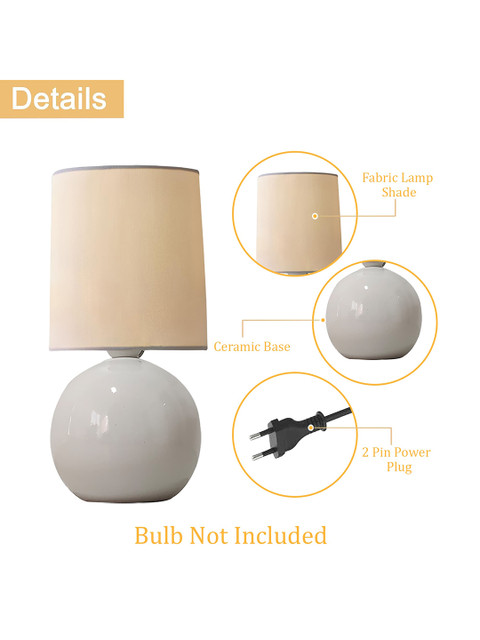 Homesake White 2 Pieces Ceramic Contemporary Frustum Table Lamps - Image 4
