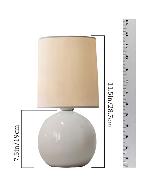 Homesake White 2 Pieces Ceramic Contemporary Frustum Table Lamps - Image 5