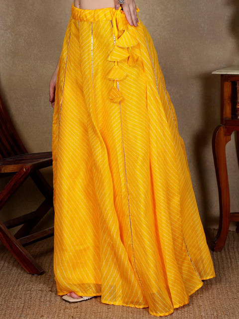 NEUDIS Striped Flared Maxi A-Line Skirts - Image 2