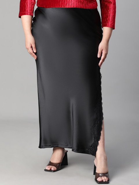 Oxolloxo Plus Size Satin Pencil Skirts