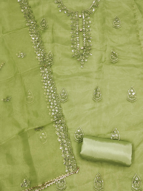 KALINI Embroidered Organza Unstitched Dress Material - Image 3