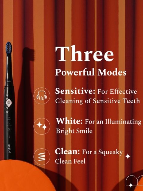 Perfora Rechargeable Electric Toothbrush With 2 Replaceable Heads - Royal Black - Image 5