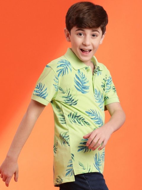 Lil Tomatoes Boys Tropical Printed Polo Collar T-shirt - Image 3