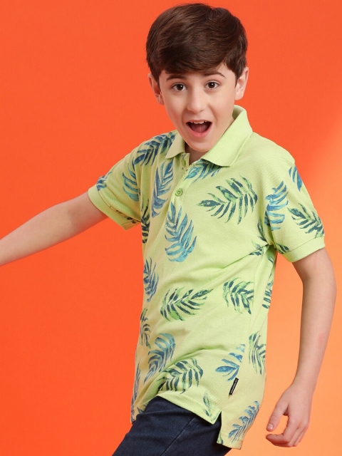 Lil Tomatoes Boys Tropical Printed Polo Collar T-shirt - Image 4